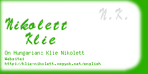 nikolett klie business card